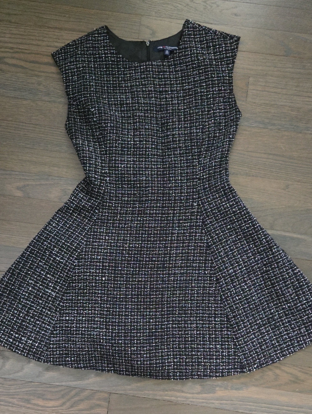 Sleeveless Tweed Fit & Flare Dress